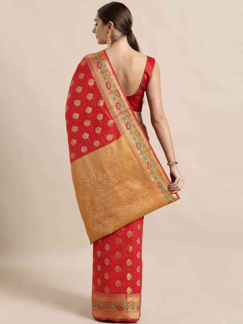 Banarasi Red Colour Woven Design Saree