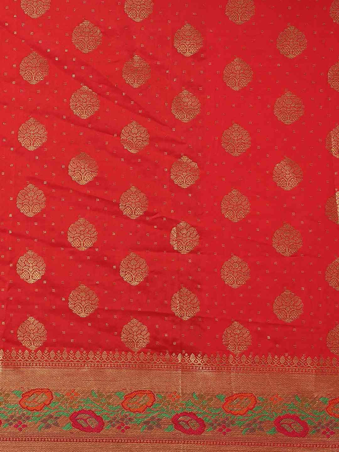 Banarasi Red Colour Woven Design Saree