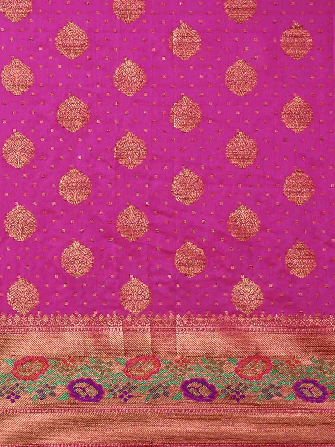 Banarasi Pink Colour Woven Design Saree