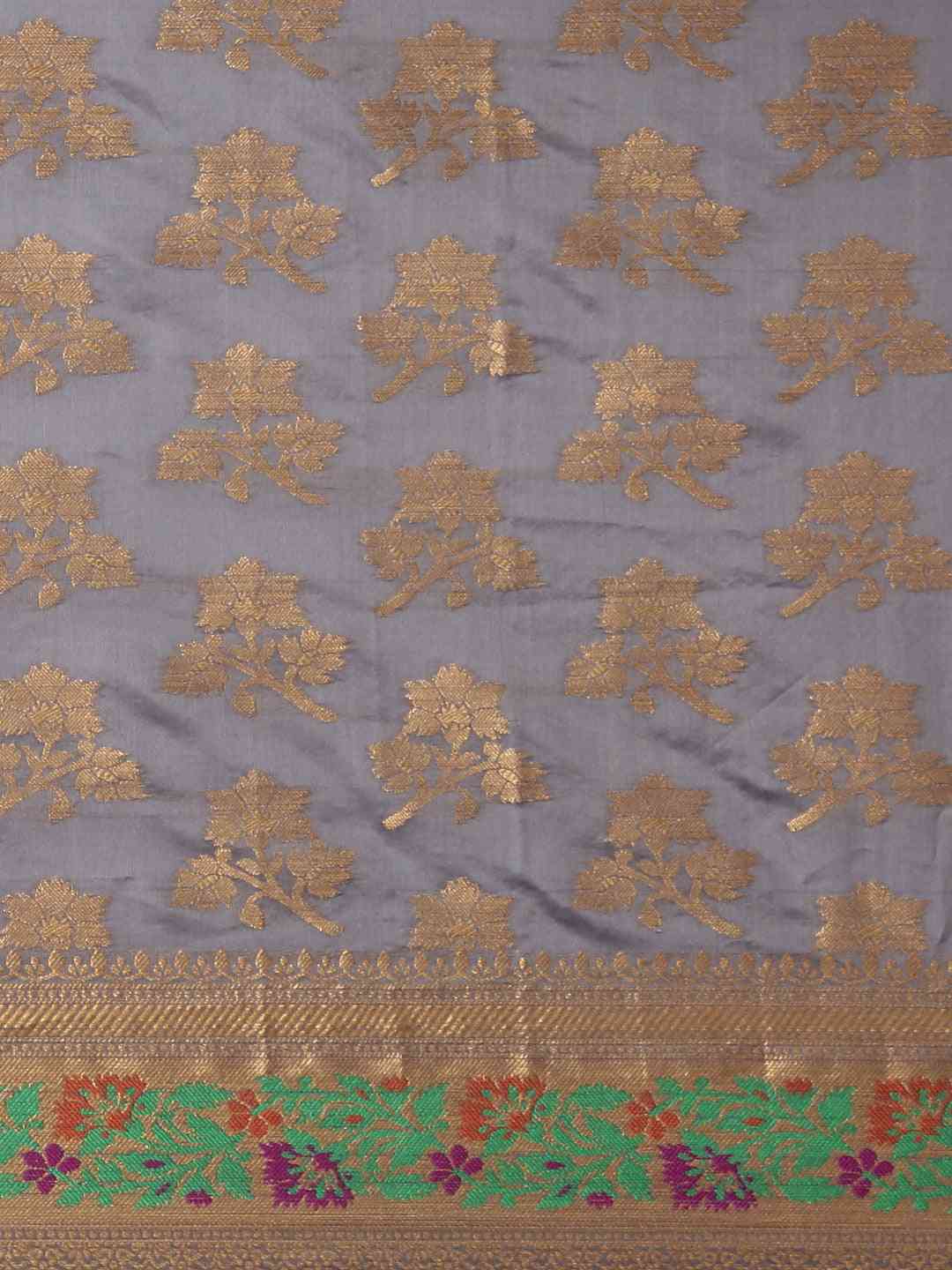Banarasi Grey Colour Woven Design Saree