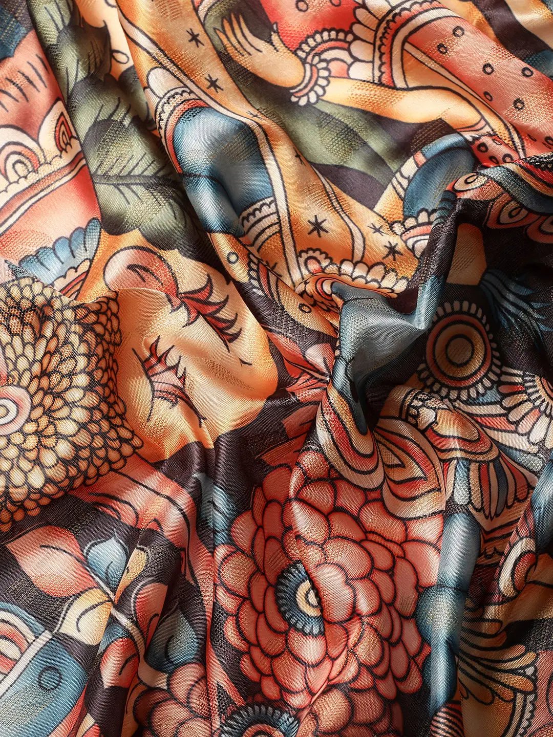 Kalamkari Pattu Banarasi Silk Saree