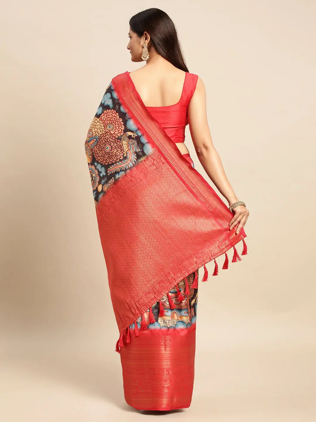 Kalamkari Pattu Banarasi Silk Saree