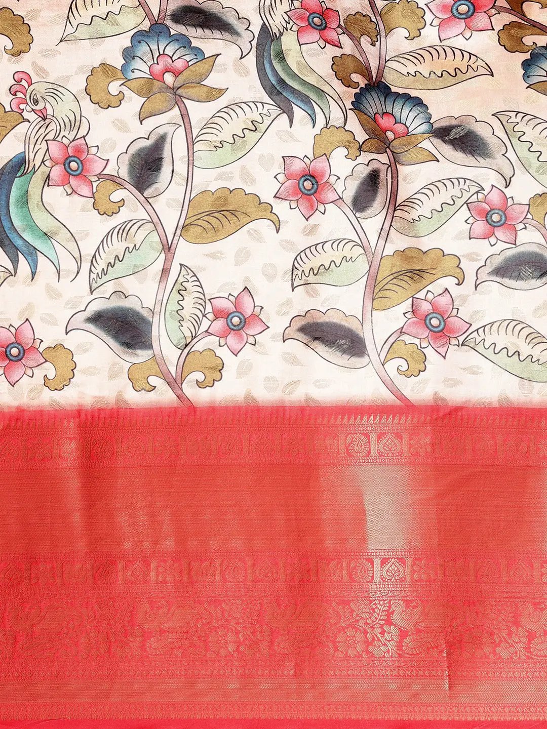Kalamkari Pattu Banarasi Silk Saree