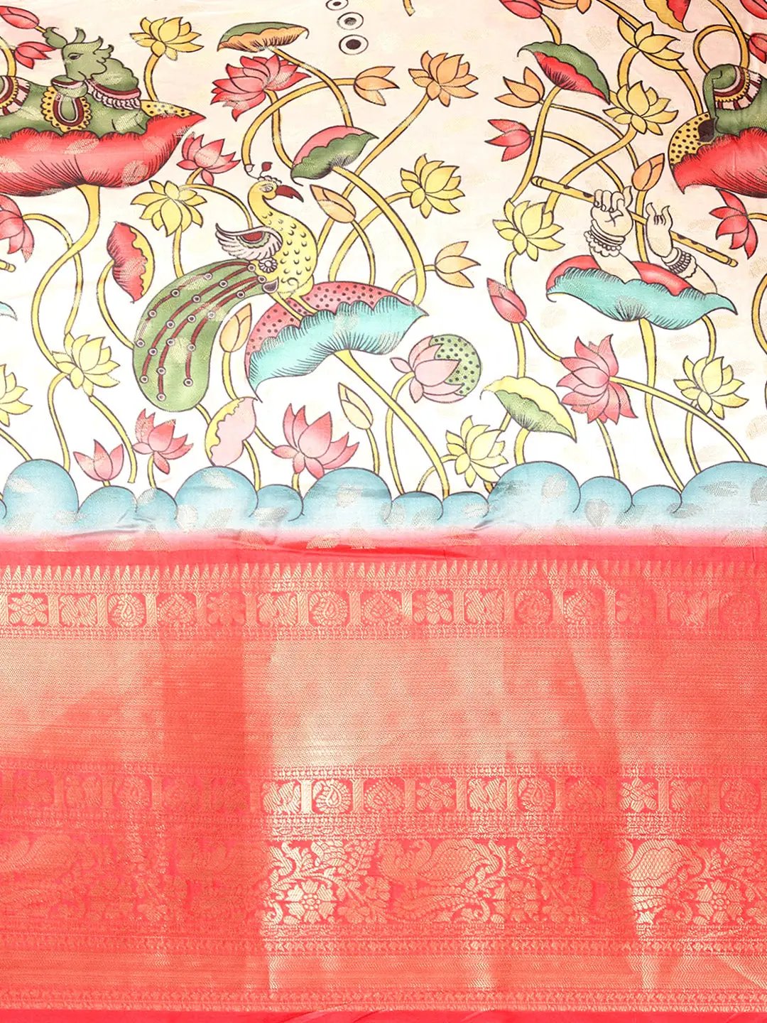 Kalamkari Pattu Banarasi Silk Saree