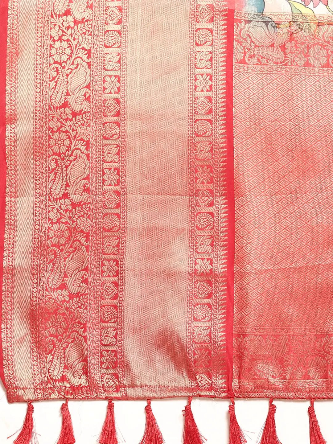 Kalamkari Pattu Banarasi Silk Saree
