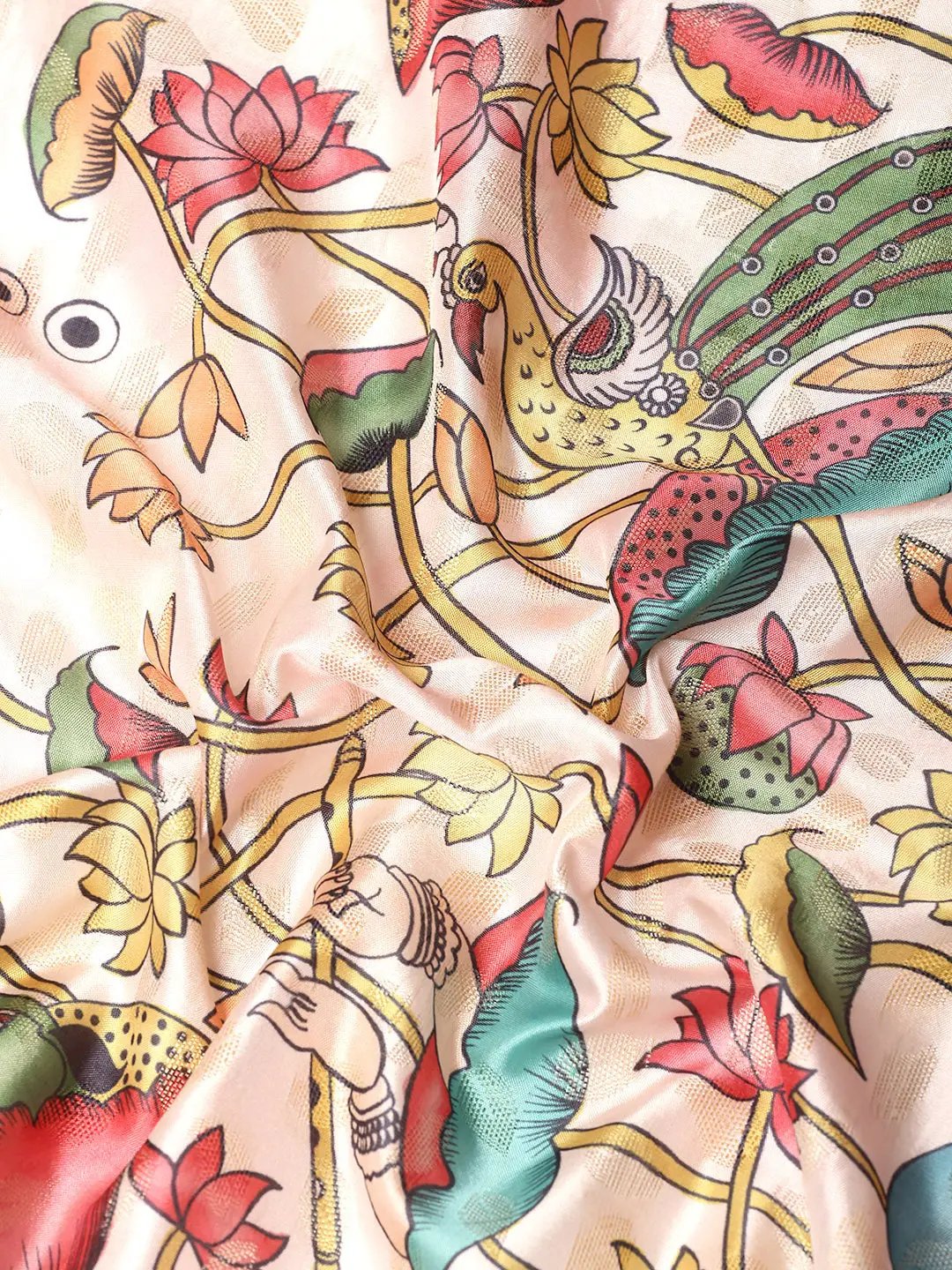 Kalamkari Pattu Banarasi Silk Saree