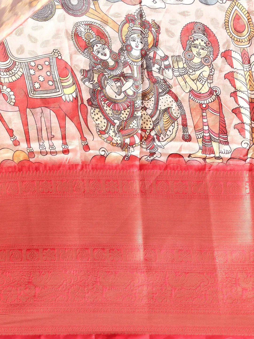 Kalamkari Pattu Banarasi Silk Saree