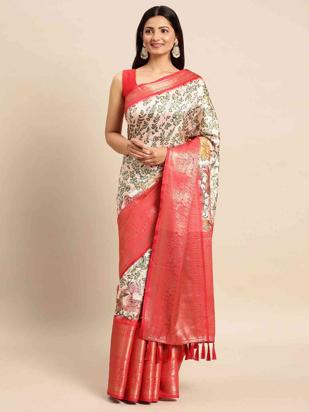 Kalamkari Pattu Banarasi Silk Saree