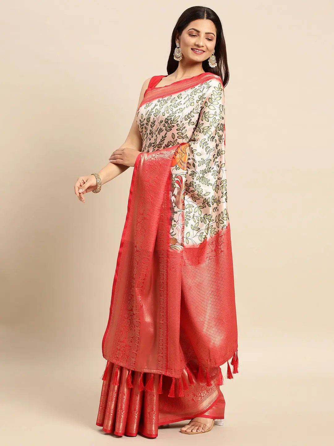 Kalamkari Pattu Banarasi Silk Saree