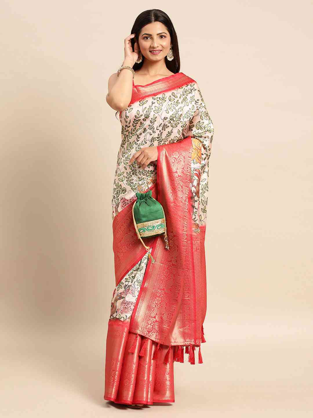 Kalamkari Pattu Banarasi Silk Saree