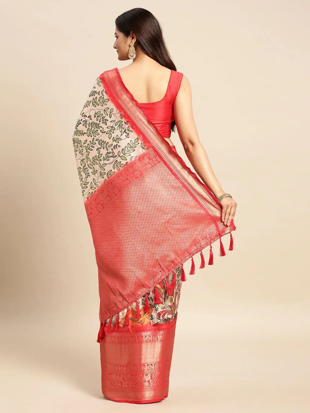 Kalamkari Pattu Banarasi Silk Saree