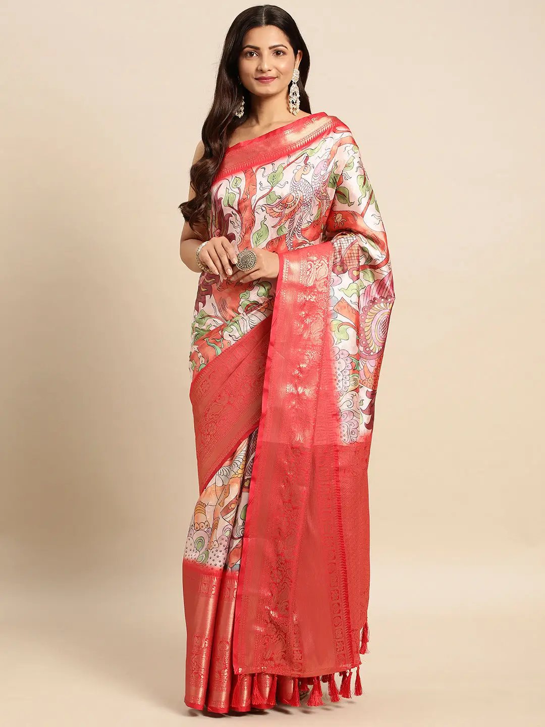 Kalamkari Pattu Banarasi Silk Saree