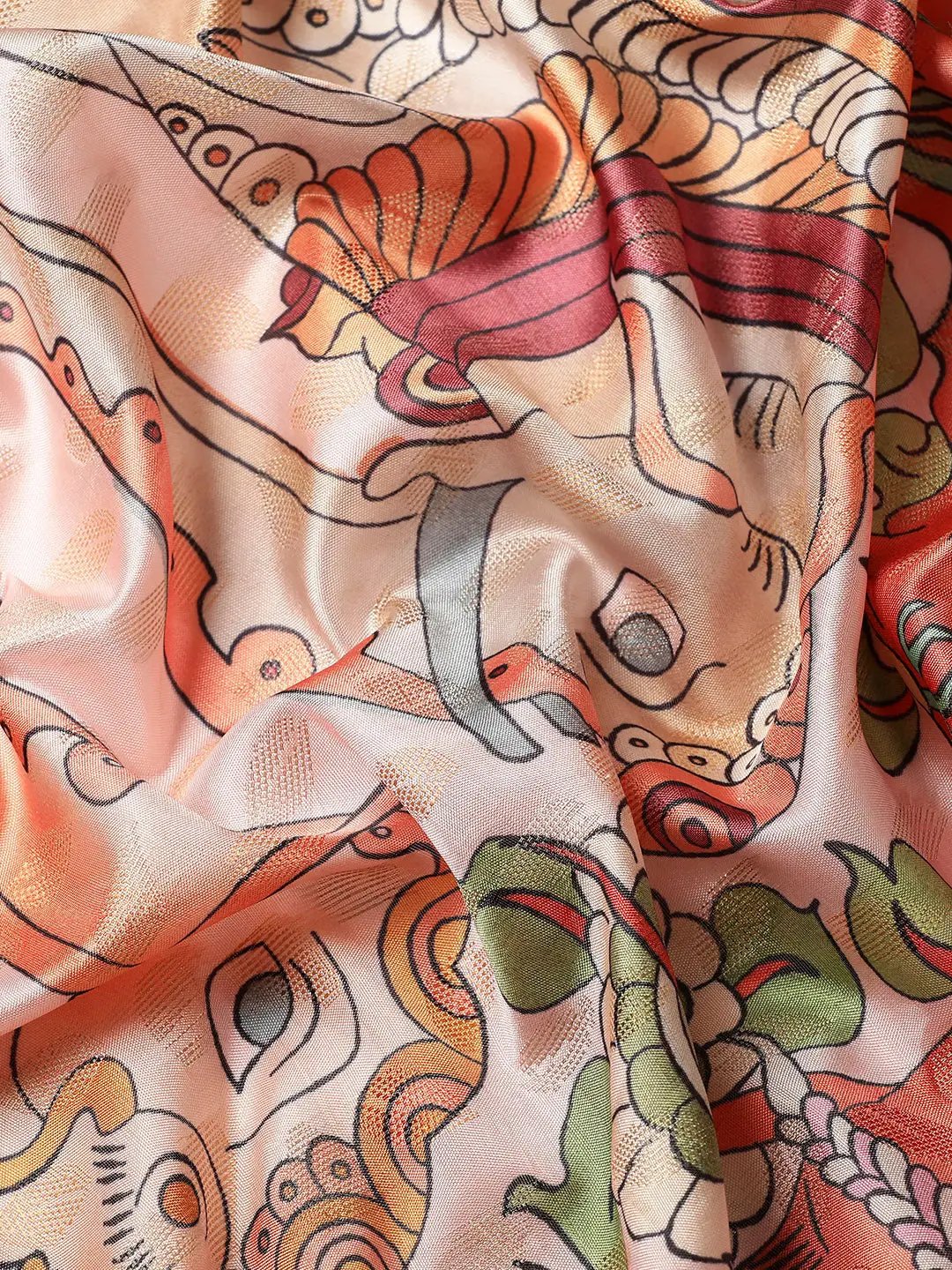 Kalamkari Pattu Banarasi Silk Saree