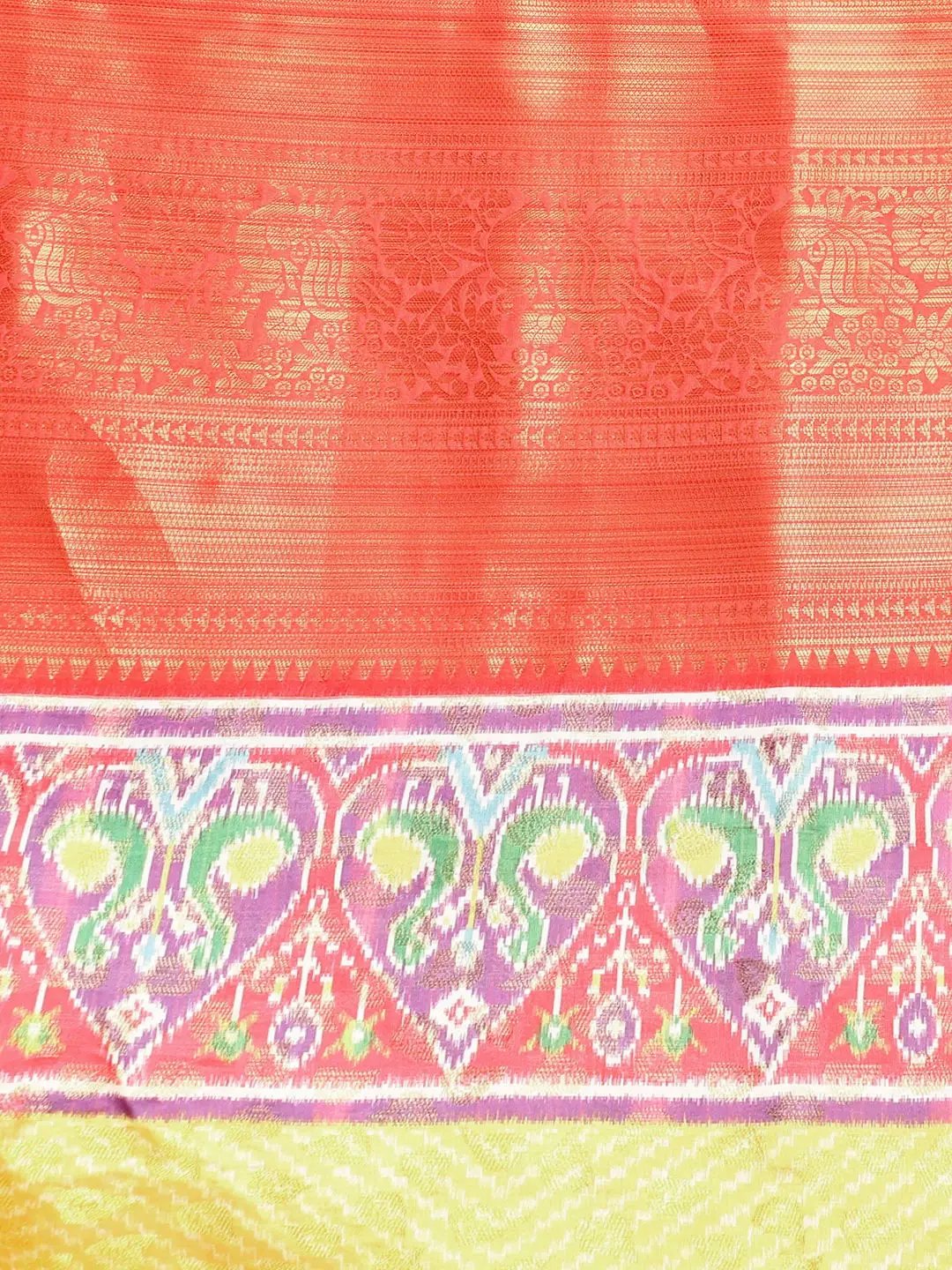 Ikkat Digital Pattu Banarasi Silk Saree