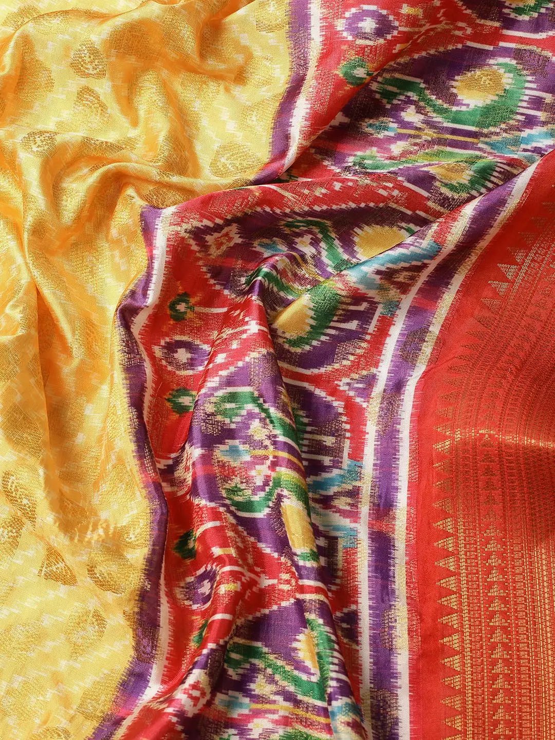 Ikkat Digital Pattu Banarasi Silk Saree
