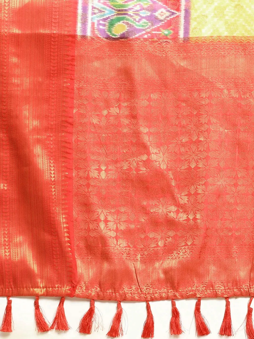 Ikkat Digital Pattu Banarasi Silk Saree