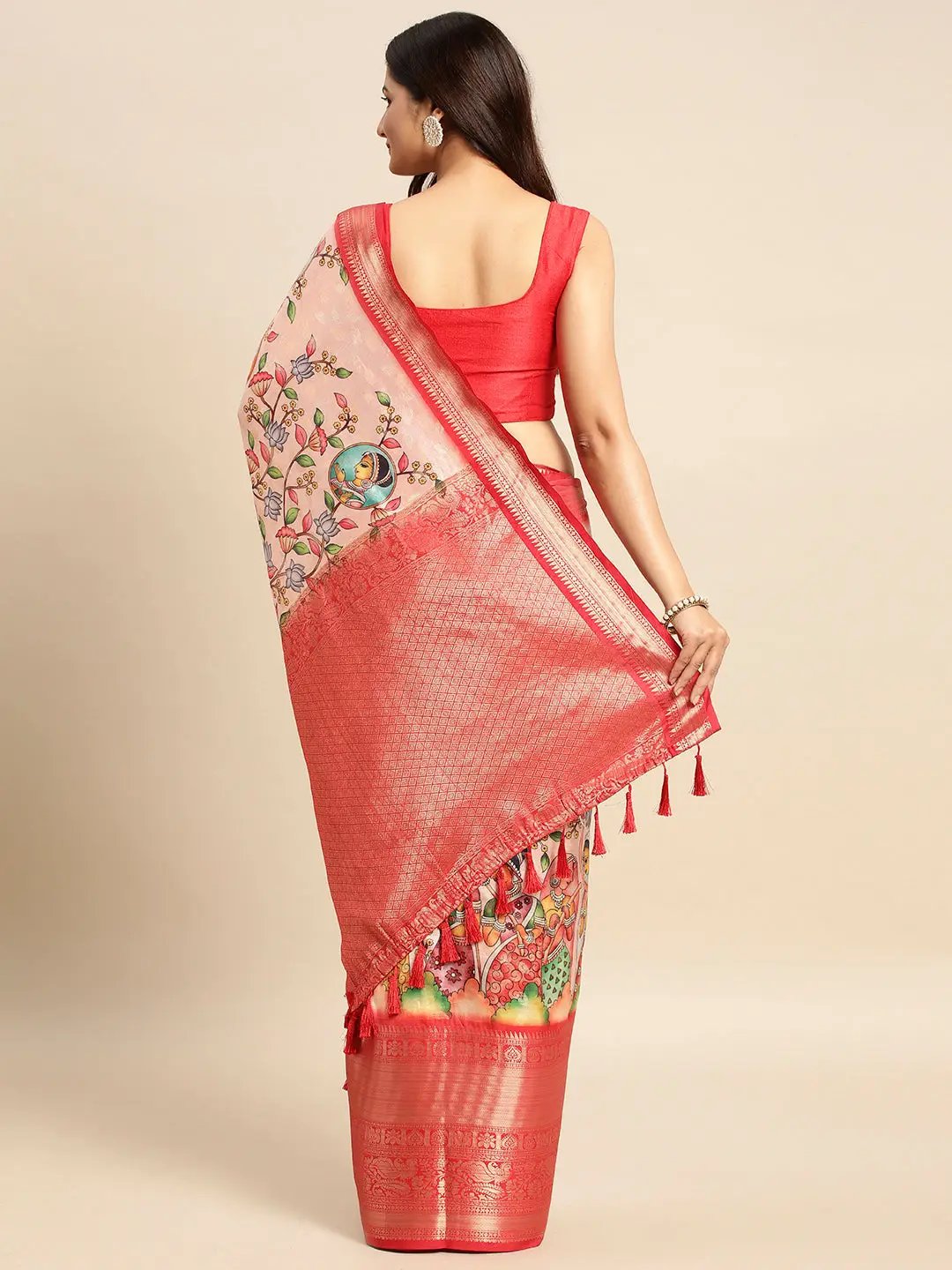 Kalamkari Pattu Banarasi Silk Saree