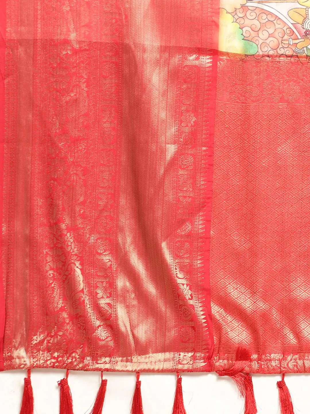 Kalamkari Pattu Banarasi Silk Saree