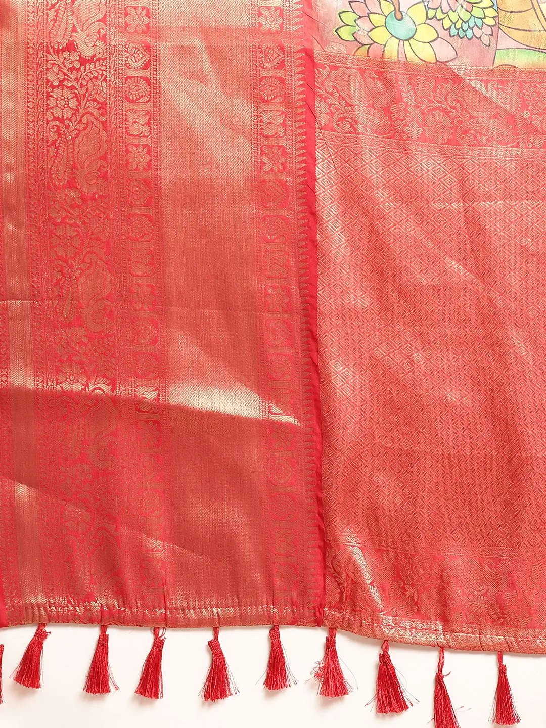 Kalamkari Pattu Banarasi Silk Saree