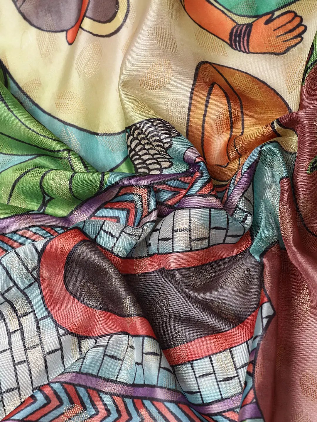 Kalamkari Pattu Banarasi Silk Saree