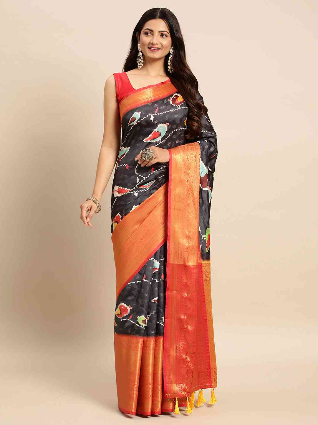 Kalamkari Pattu Banarasi Silk Saree