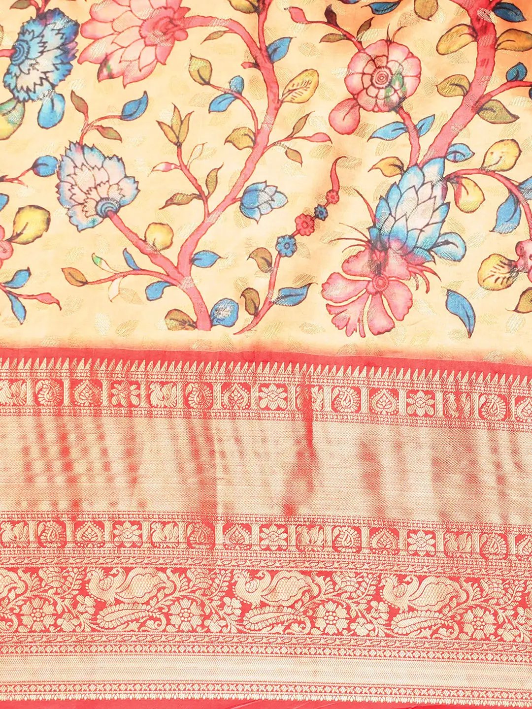 Kalamkari Pattu Banarasi Silk Saree