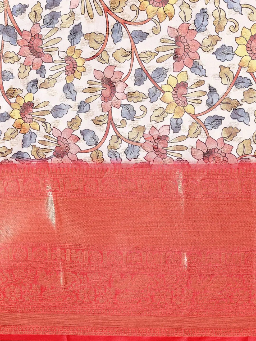Kalamkari Pattu Banarasi Silk Saree