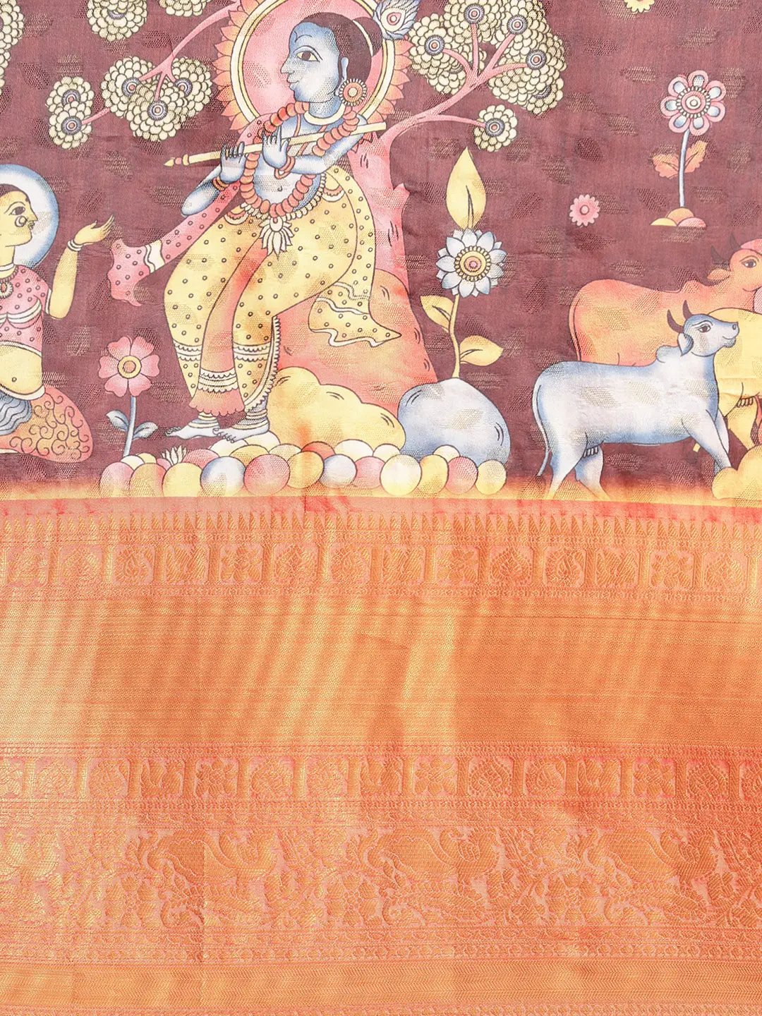 Kalamkari Pattu Banarasi Silk Saree