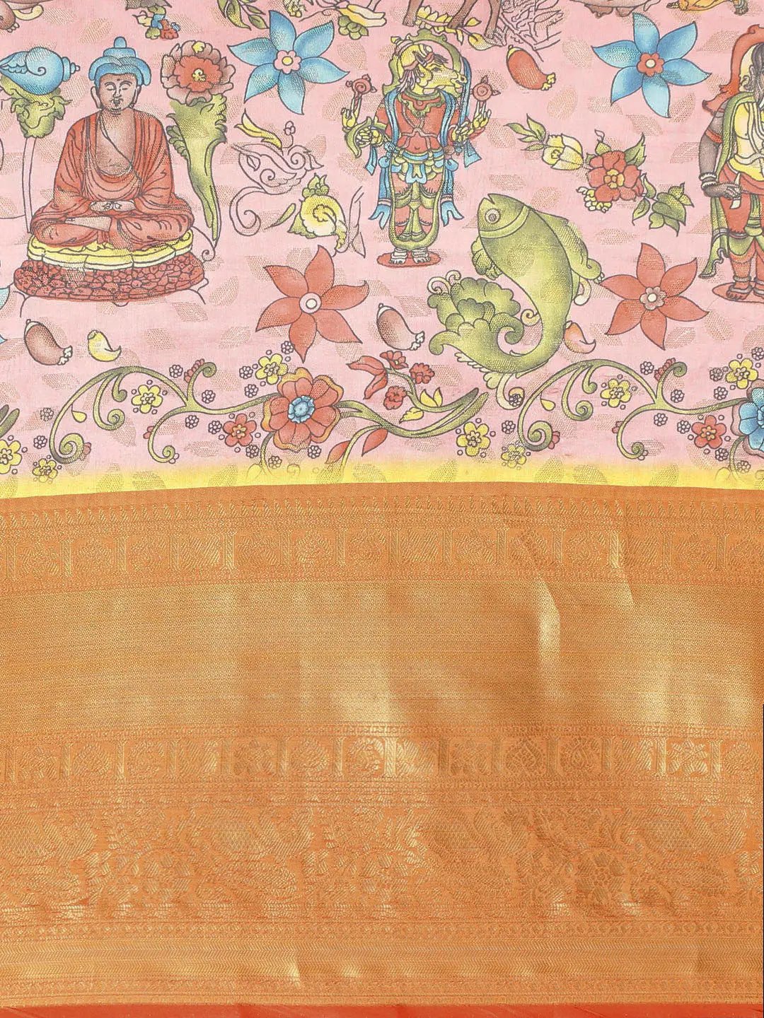 Kalamkari Pattu Banarasi Silk Saree