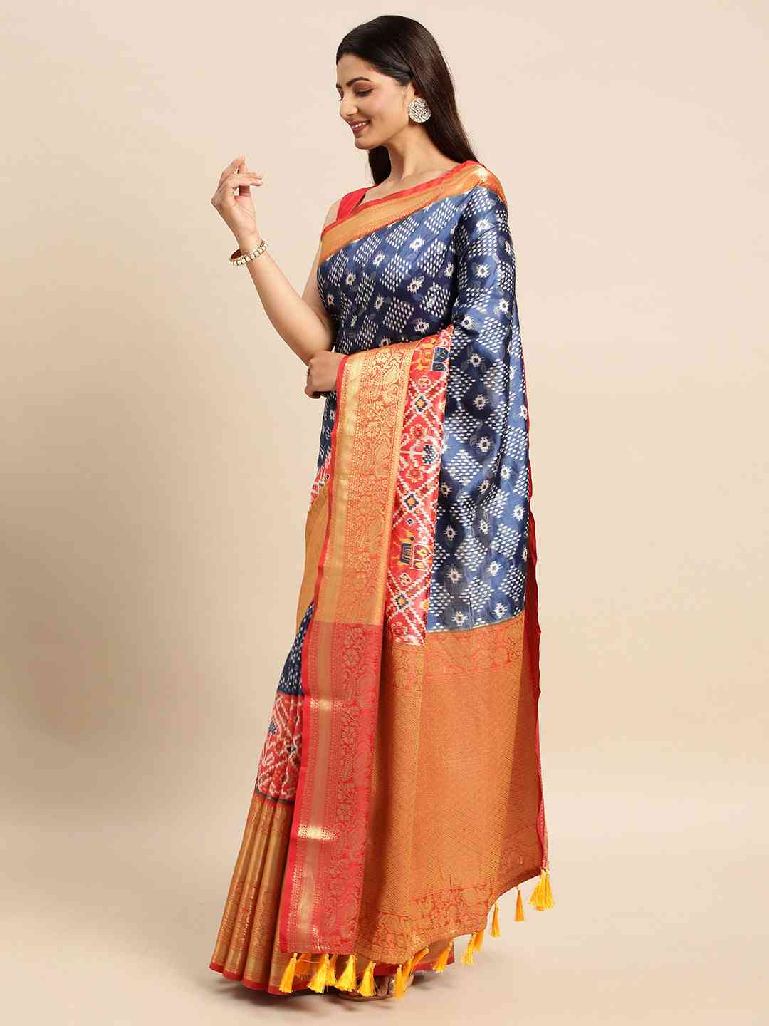 Kalamkari Pattu Banarasi Silk Saree