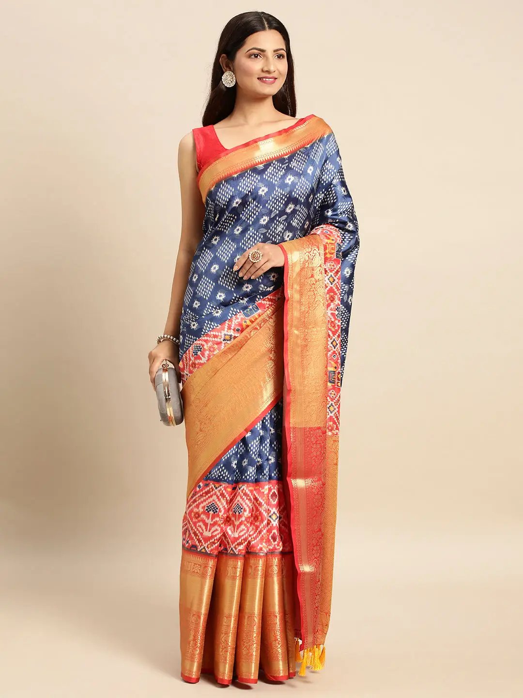 Kalamkari Pattu Banarasi Silk Saree