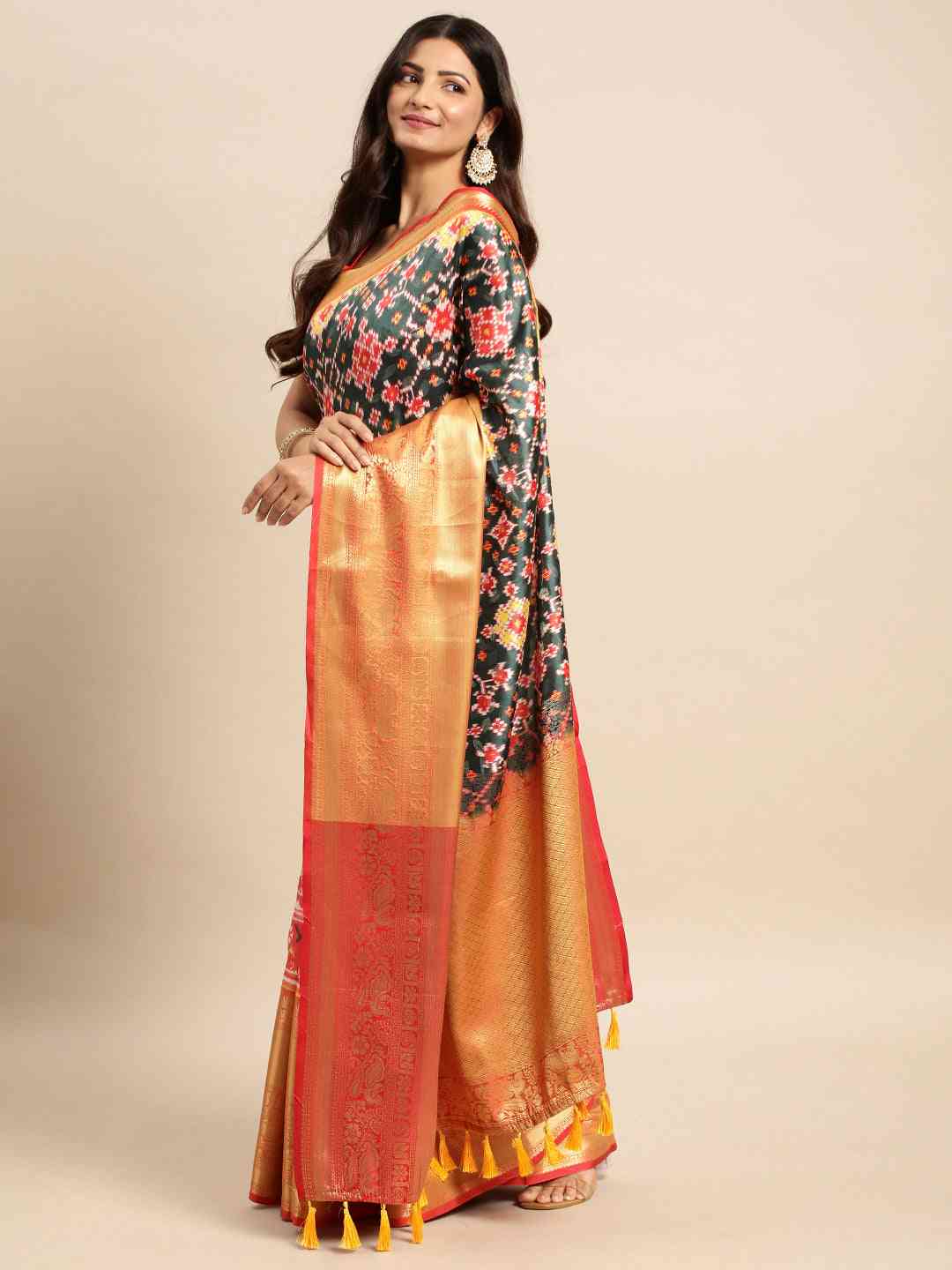 Kalamkari Pattu Banarasi Silk Saree