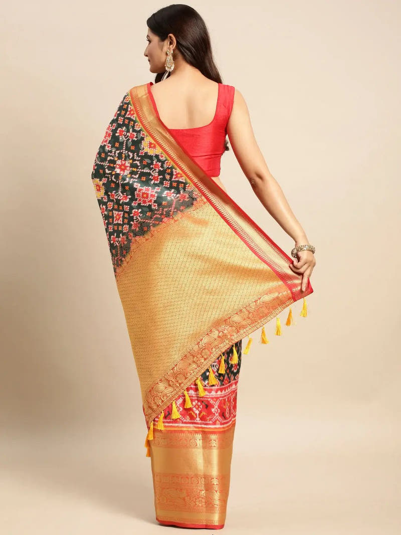 Kalamkari Pattu Banarasi Silk Saree