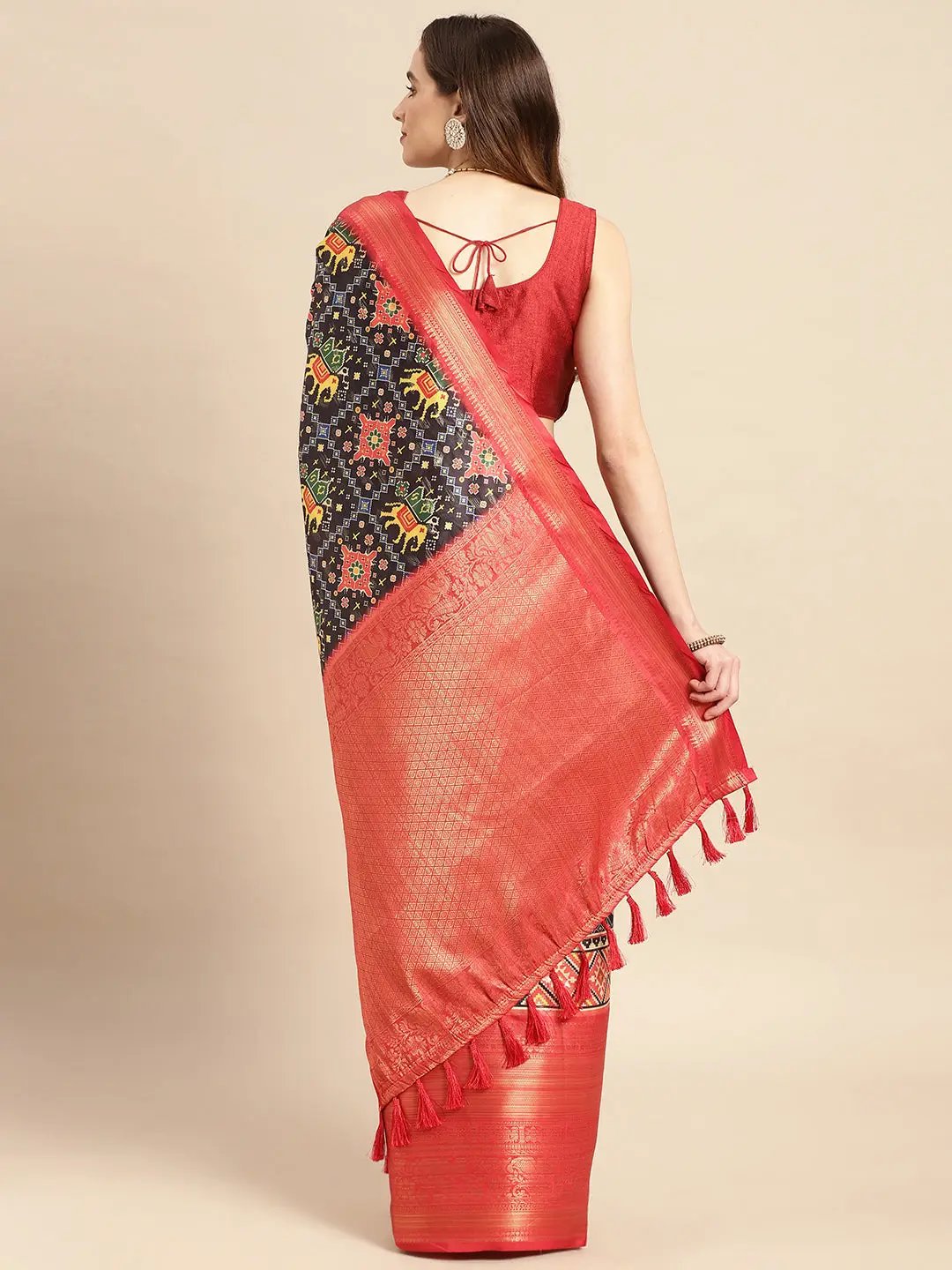 Kalamkari Pattu Banarasi Silk Saree