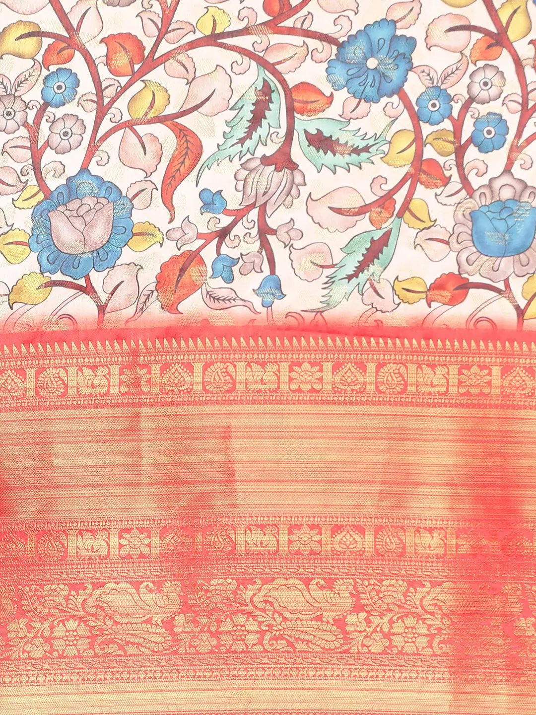 Kalamkari Pattu Banarasi Silk Saree