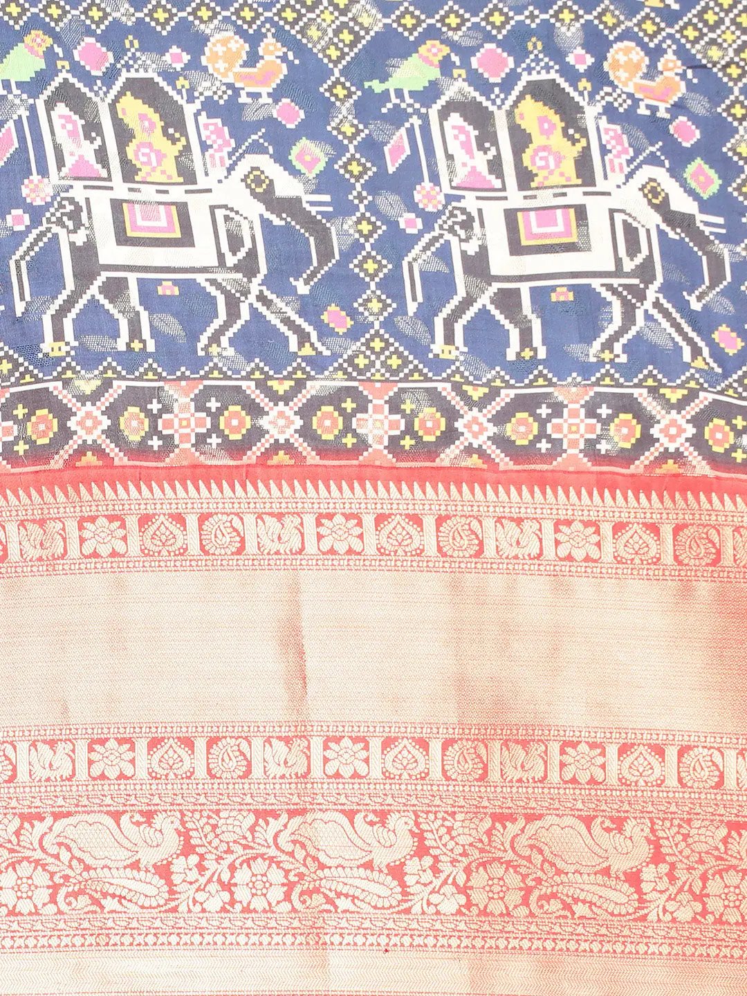 Kalamkari Pattu Banarasi Silk Saree