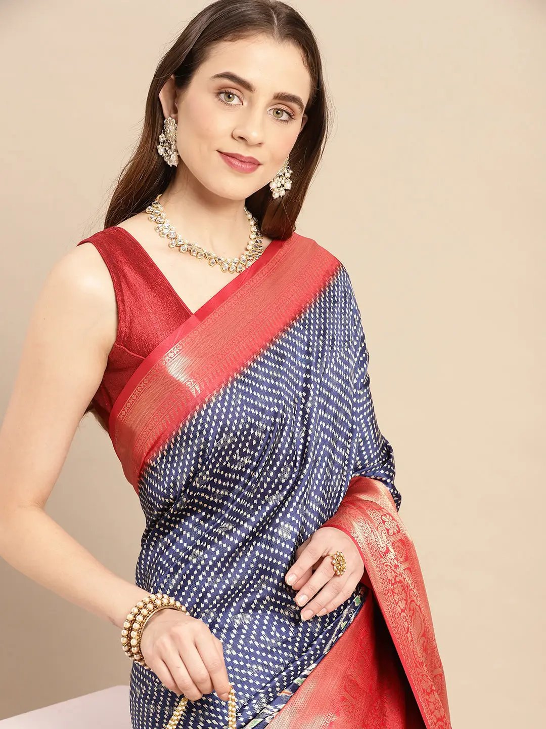 Kalamkari Pattu Banarasi Silk Saree