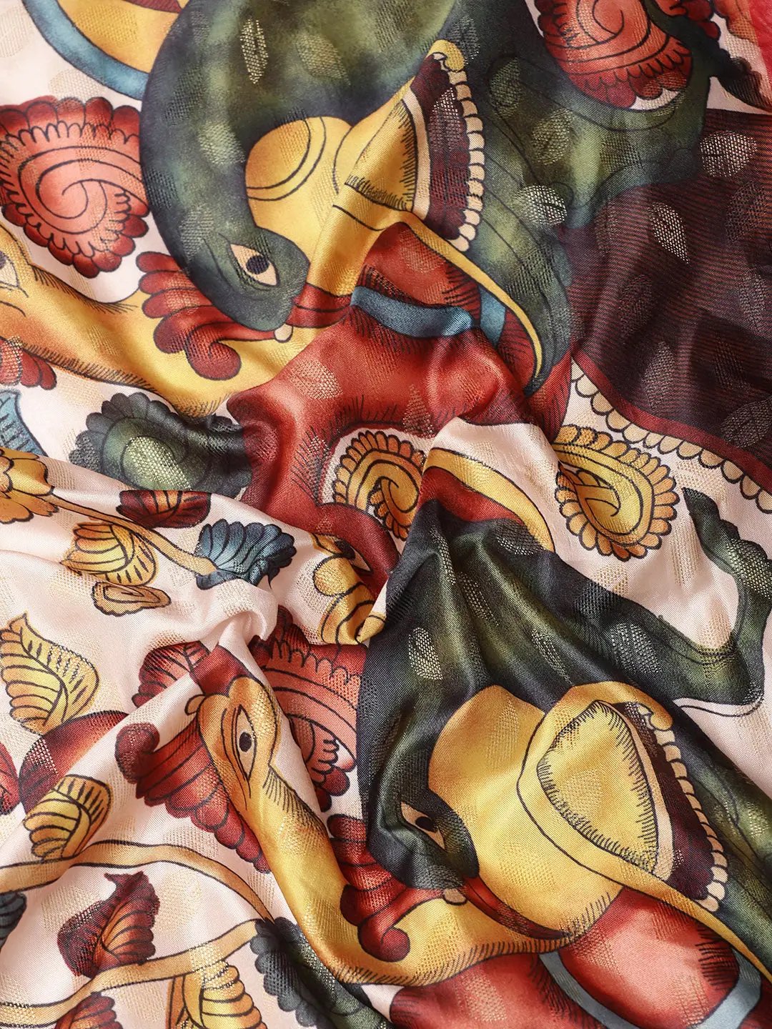 Kalamkari Pattu Banarasi Silk Saree