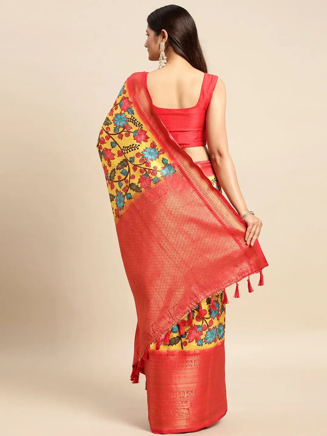 Kalamkari Pattu Banarasi Silk Saree