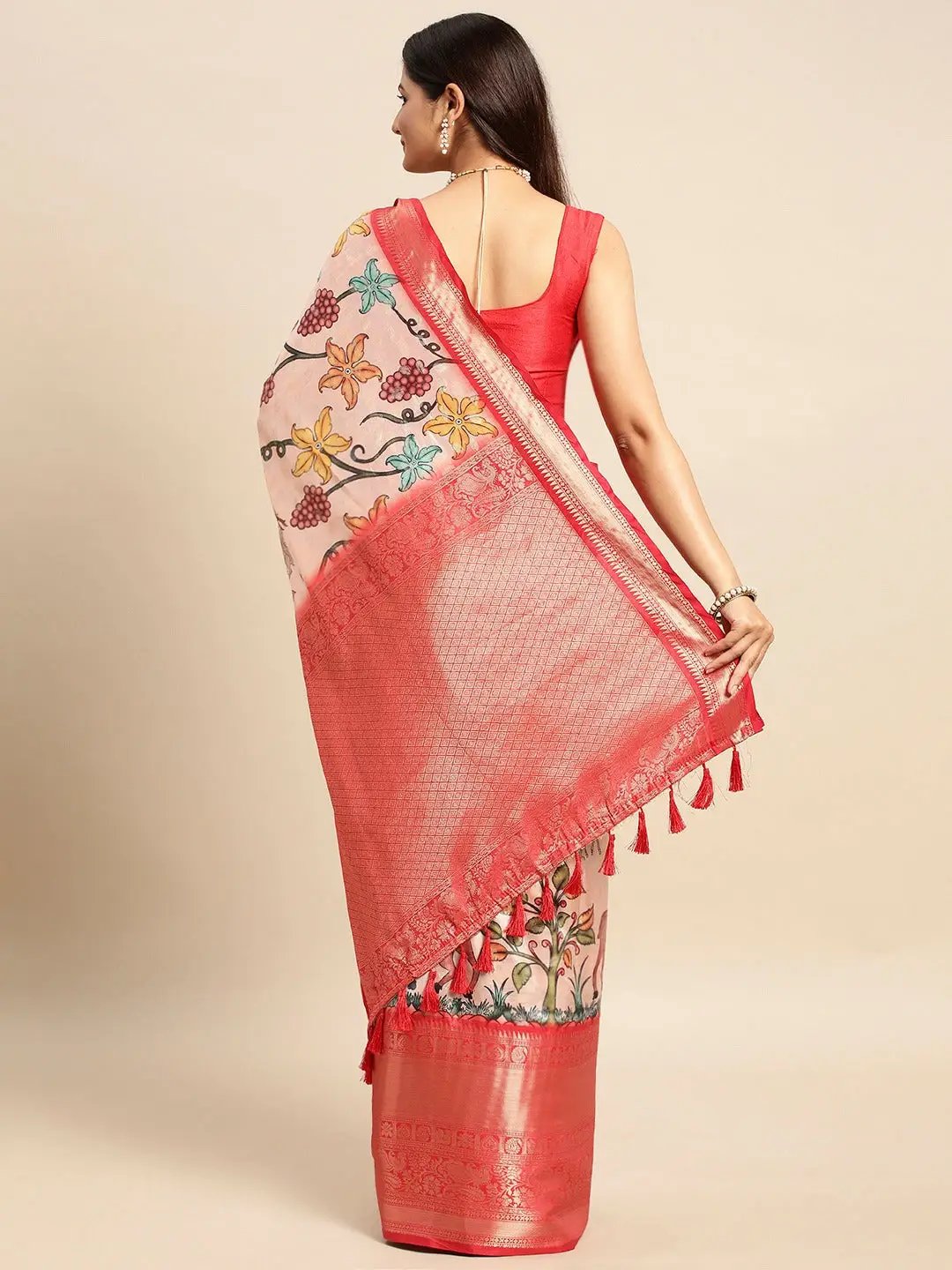 Kalamkari Pattu Banarasi Silk Saree