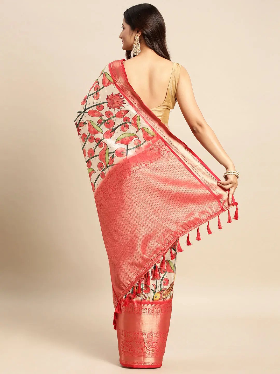 Kalamkari Pattu Banarasi Silk Saree