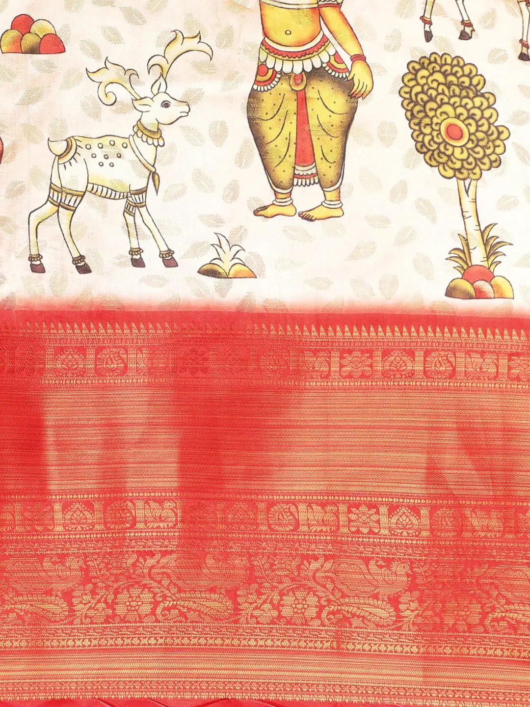 Kalamkari Pattu Banarasi Silk Saree