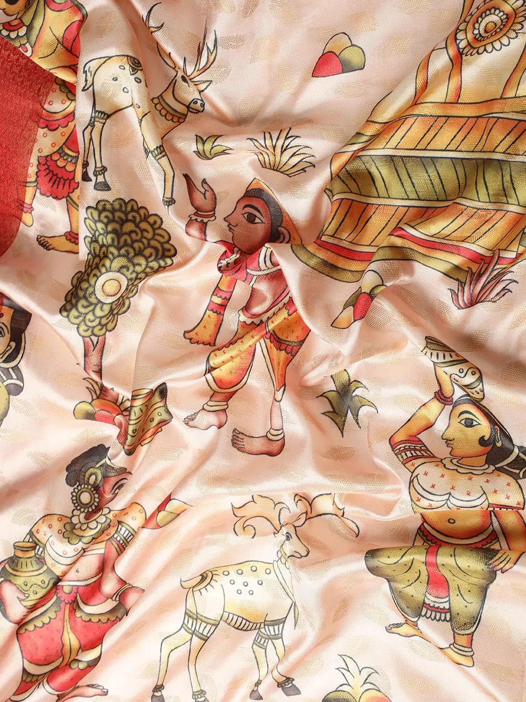Kalamkari Pattu Banarasi Silk Saree