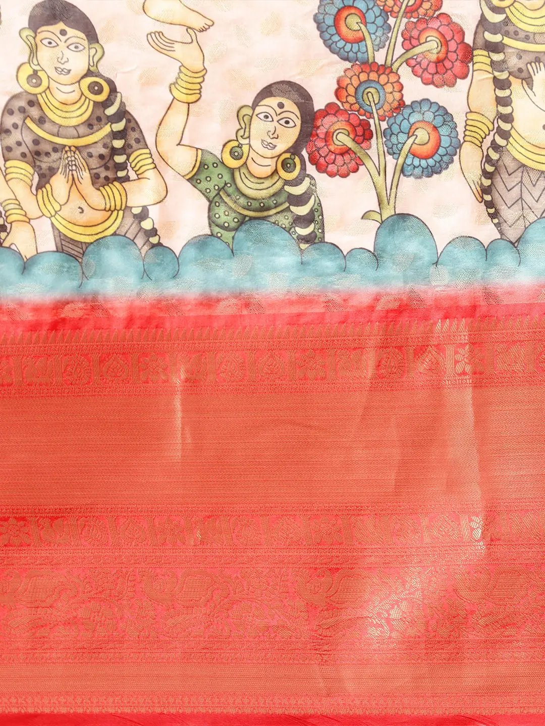 Kalamkari Pattu Banarasi Silk Saree