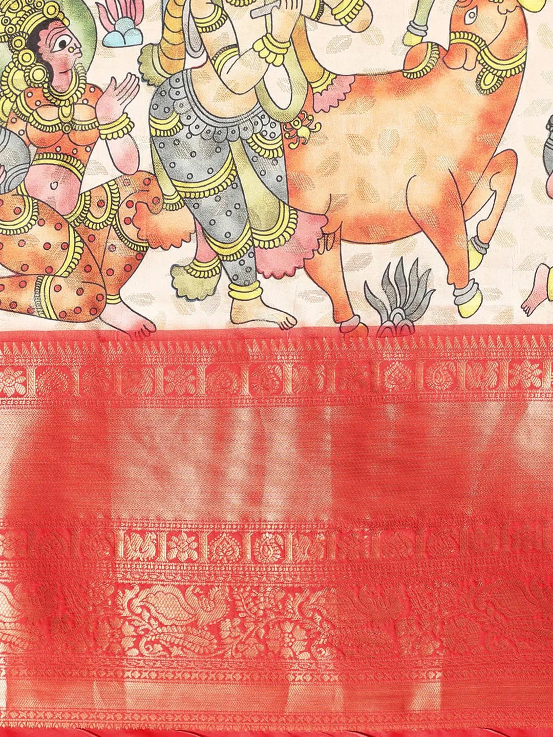 Kalamkari Pattu Banarasi Silk Saree