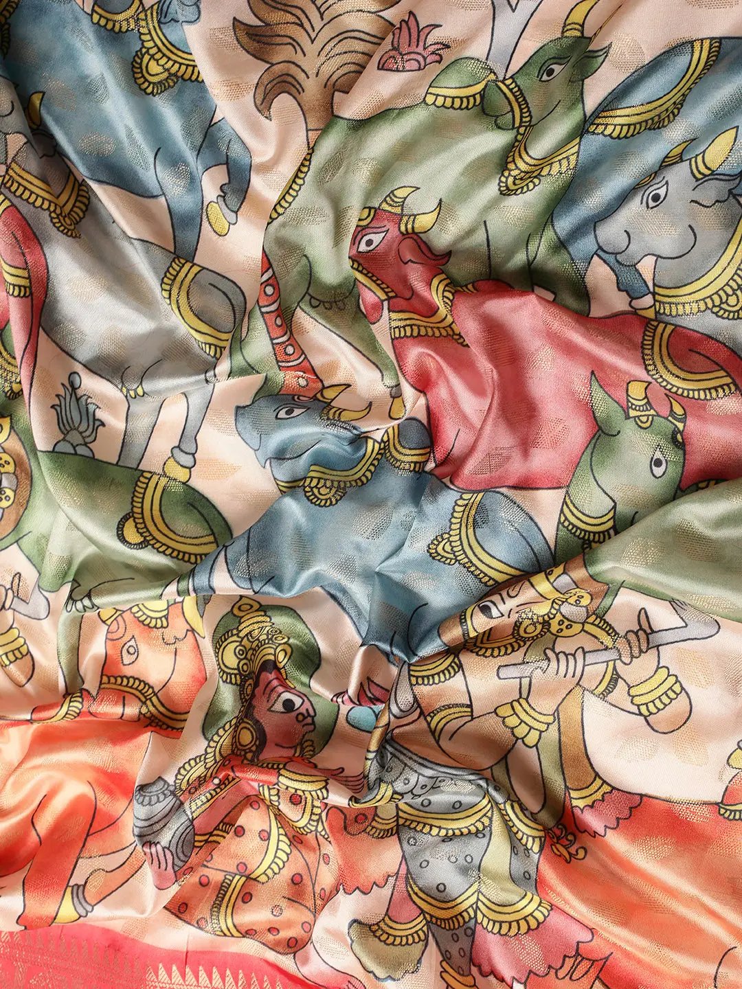 Kalamkari Pattu Banarasi Silk Saree