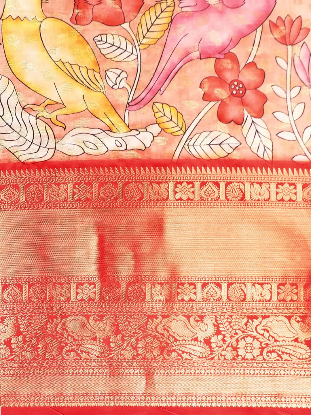 Kalamkari Pattu Banarasi Silk Saree