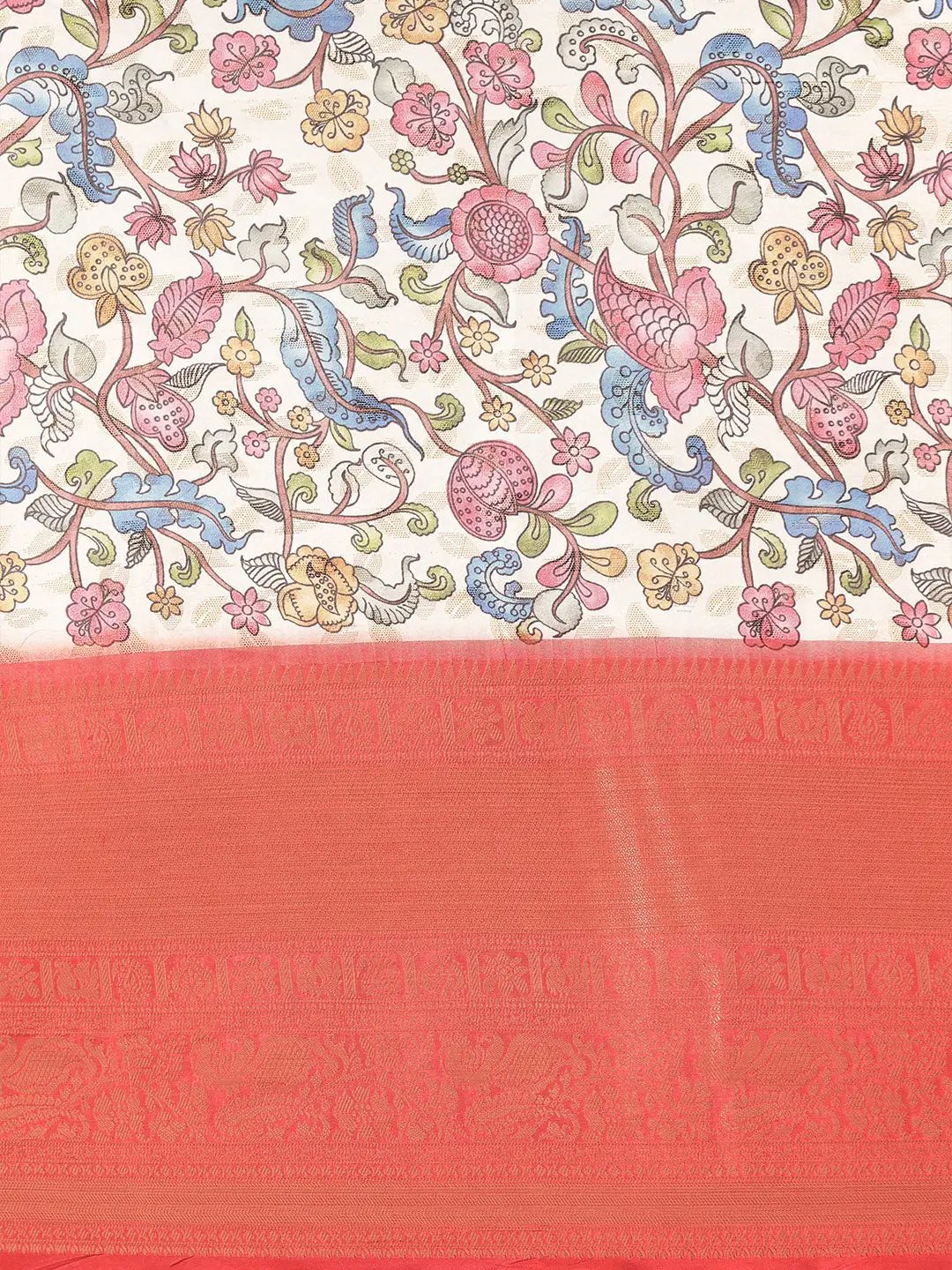 Kalamkari Pattu Banarasi Silk Saree