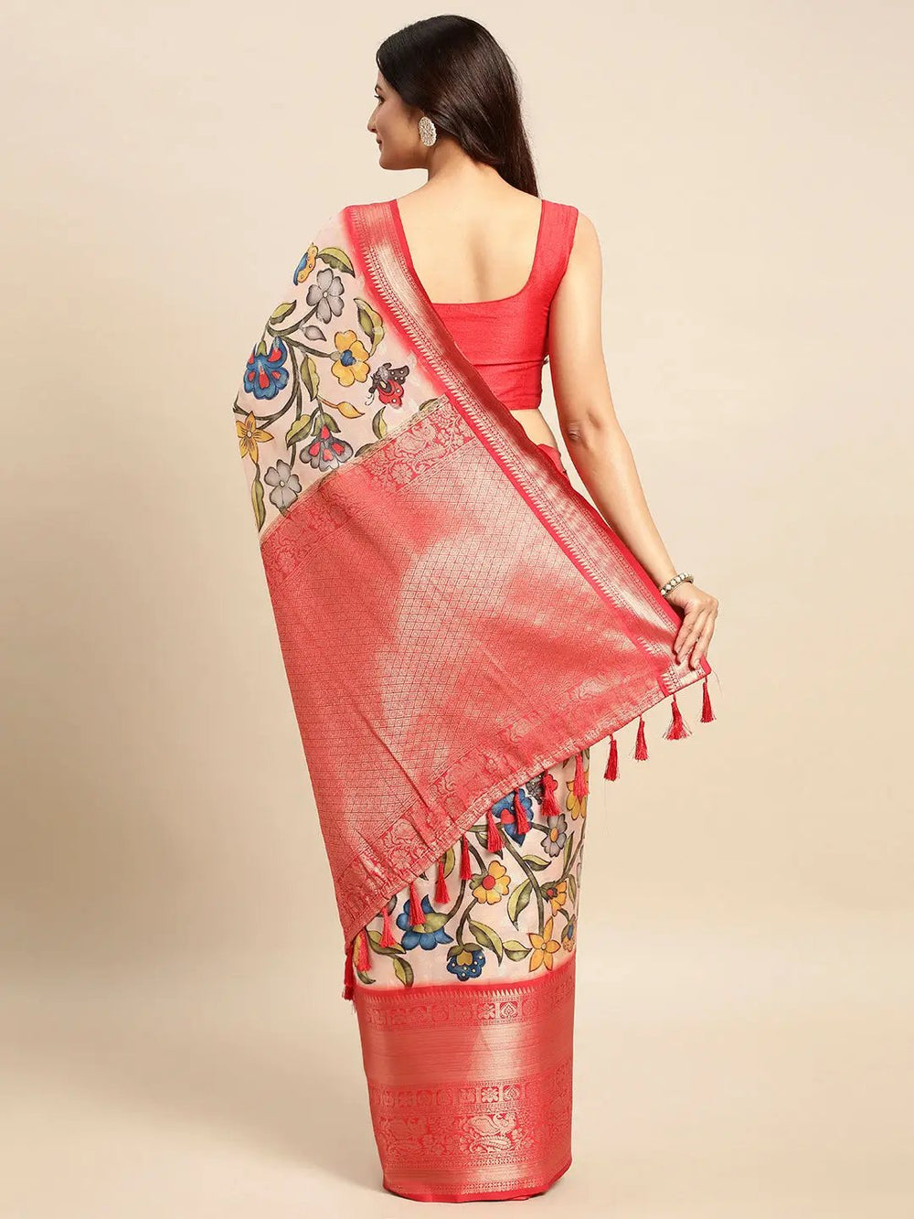 Kalamkari Pattu Banarasi Silk Saree
