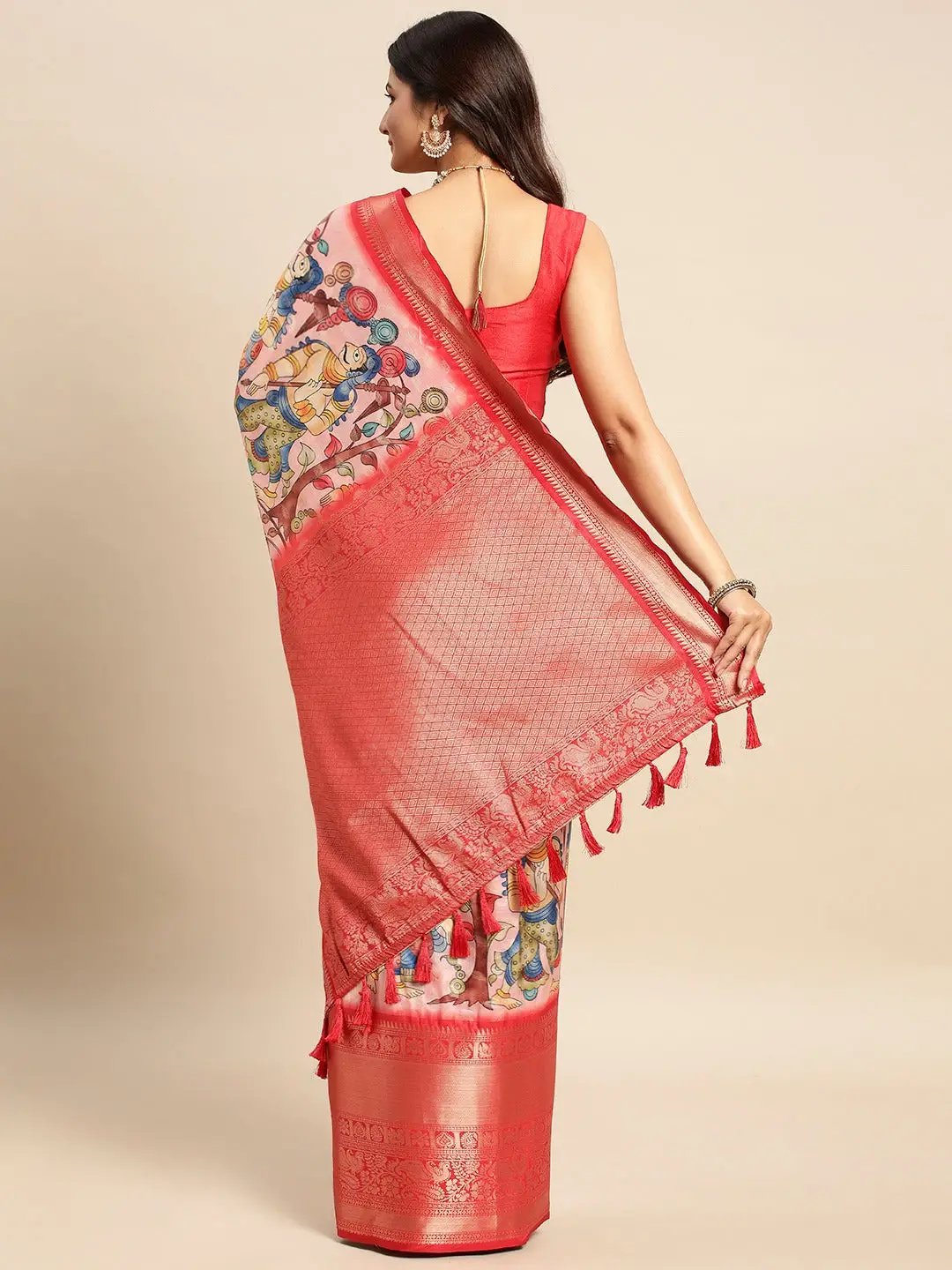 Kalamkari Pattu Banarasi Silk Saree